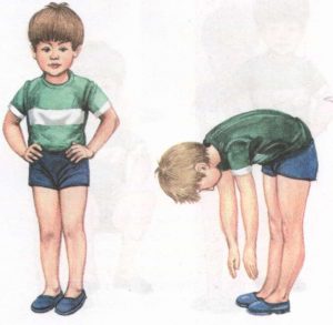 Наклоняться вперед, касаясь пальцами носков ног