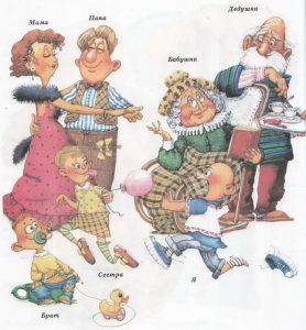 Семья - мама, папа, дедушка и бабушка